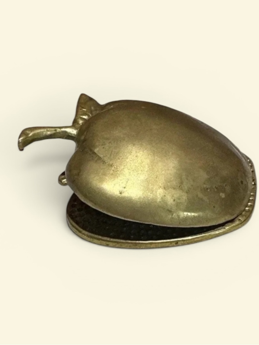 Solid Brass Apple Spring Paper Clip Desk Letter Note Holder Vintage 2"L 1"W 3" T